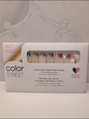 Color Street Rainbow Tip Nail Polish Strips - Red Pink Blue Purple Yellow Green